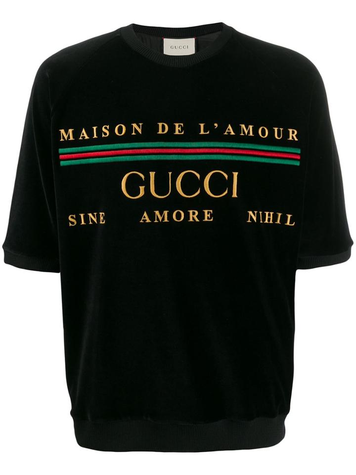 Gucci Velvet Maison De L'amour T-shirt - Black