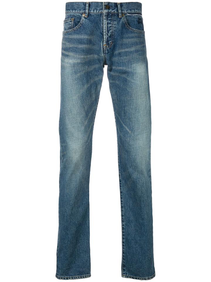 Saint Laurent Zip Fastened Jeans - Blue