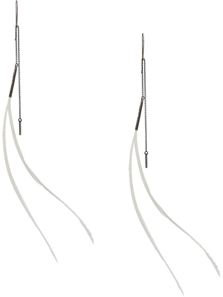 Ann Demeulemeester Hanging Tie Earrings - Silver