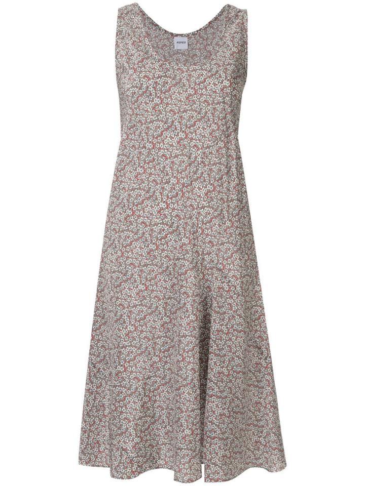 Aspesi Floral Pattern Midi Silk Dress - Multicolour