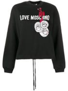 Love Moschino Drawstring Hem Printed Sweatshirt - Black