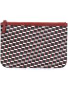 Pierre Hardy 'canvas Cube' Clutch, Adult Unisex, Red, Calf Leather/canvas