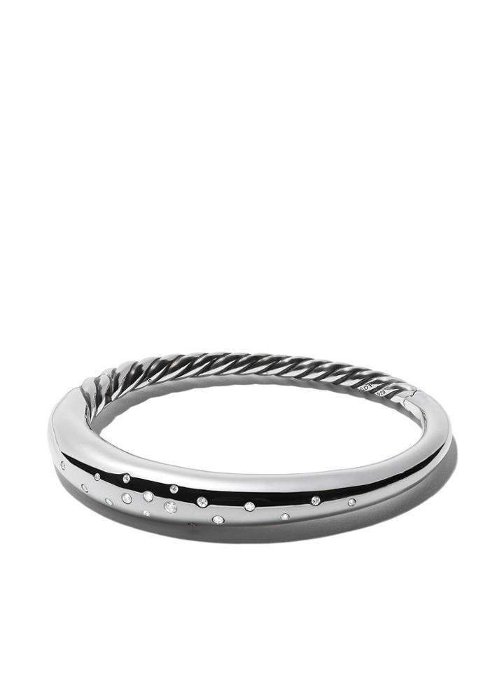 David Yurman Pure Form Smooth Diamond Bangle - Metallic