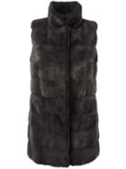 Arma Long Length Gilet, Women's, Size: 34, Grey, Cashmere/mink Fur