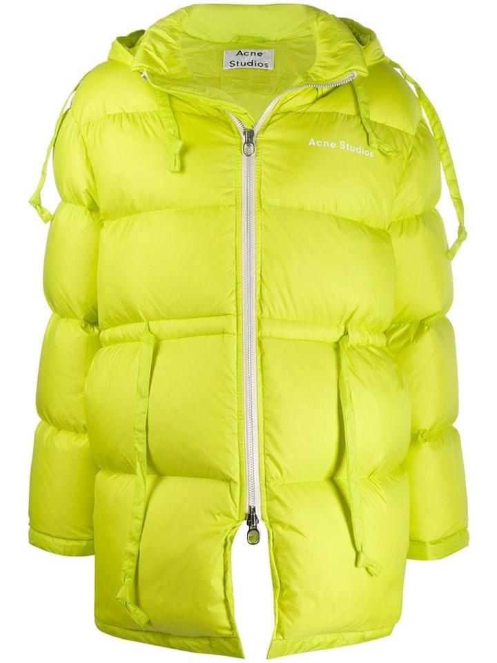 Acne Studios Drawstring Waist Padded Coat - Yellow