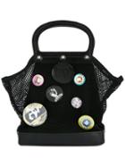 Jean Paul Gaultier Vintage Badge Embellished Fishnet Bag, Women's, Black
