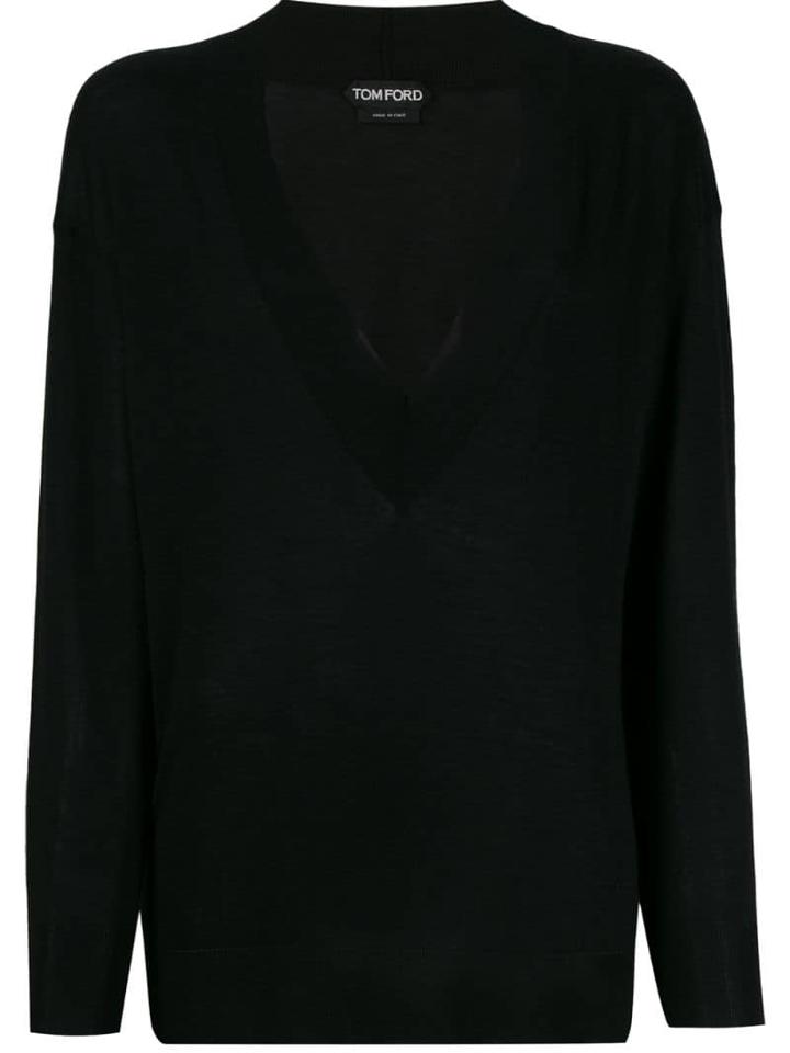 Tom Ford Deep V-neck Jumper - Black