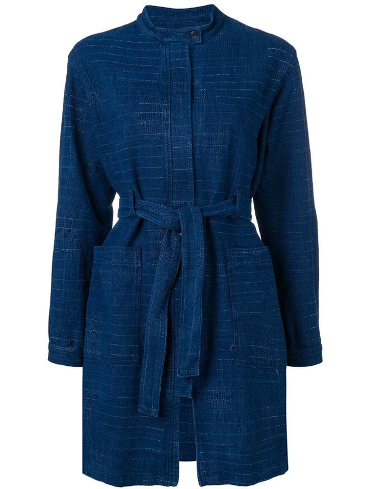 Cotélac Belted Rain Coat - Blue