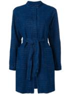 Cotélac Belted Rain Coat - Blue