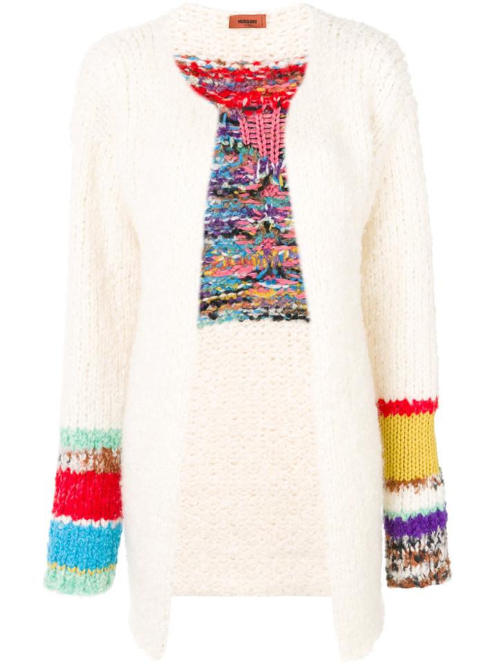 Missoni Long Colourful Cardigan - White