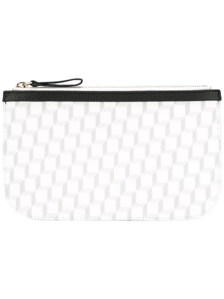 Pierre Hardy Cube Print Clutch, Men's, White, Leather
