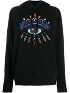Kenzo Eye Embroidered Knitted Hoodie - Black