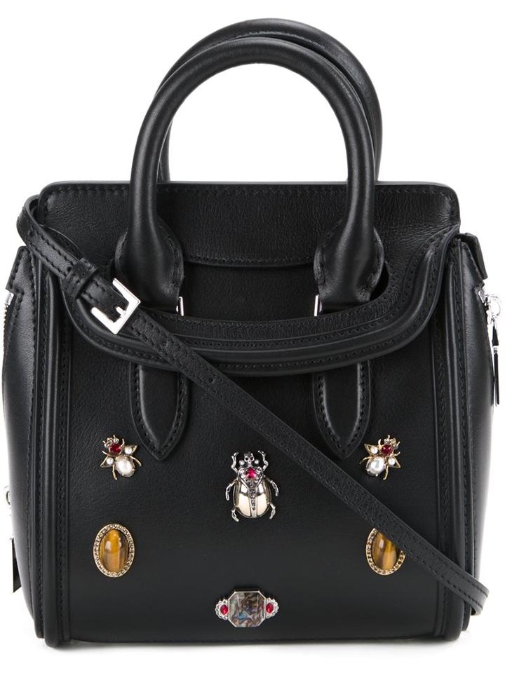 Alexander Mcqueen 'heroine' Tote, Women's, Black, Calf Leather
