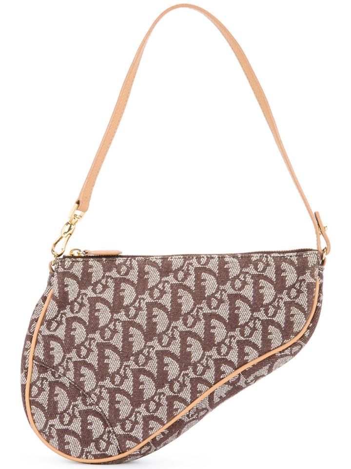 Christian Dior Vintage Trotter Printed Saddle Handbag - Brown