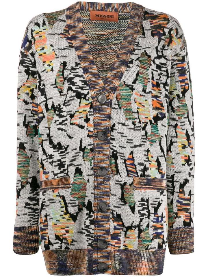 Missoni Loose-fit Patterned Cardigan - White