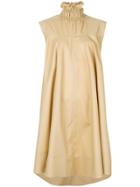 Carven Ruched-collar Flared Mini Dress - Nude & Neutrals