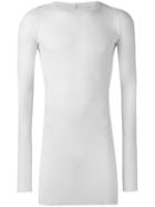 Long Length T-shirt, Men's, Size: Medium, White, Viscose/silk, Rick Owens