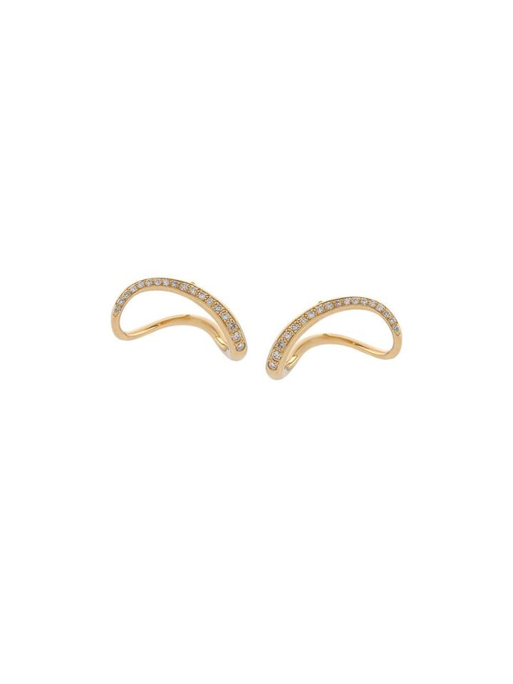 Charlotte Chesnais 18kt Yellow Gold Slide Diamond Earrings