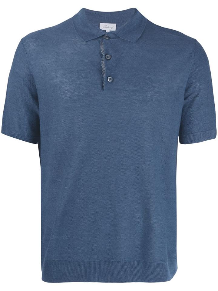 Brioni Textured Polo Shirt - Blue