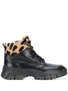 Tod's Leopard Print Ankle Boots - Black