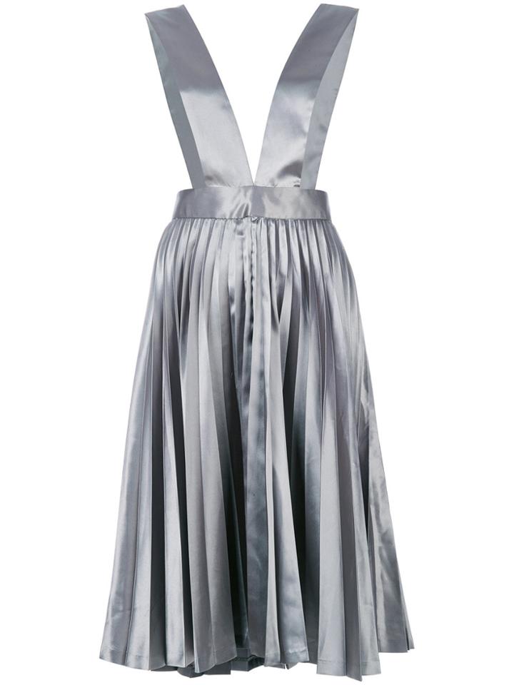 Comme Des Garçons Vintage Pleated Metallic Skirt - Grey