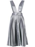 Comme Des Garçons Vintage Pleated Metallic Skirt - Grey