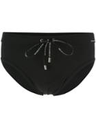 Dolce & Gabbana Drawstring Swim Briefs, Men's, Size: 4, Black, Polyamide/spandex/elastane