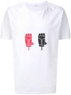 Aganovich Stencil Print T-shirt, Men's, Size: Xl, White, Cotton