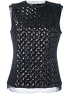 Emanuel Ungaro Quilted Sequin Top, Women's, Size: 48, Black, Polyester/polyamide/spandex/elastane/spandex/elastane