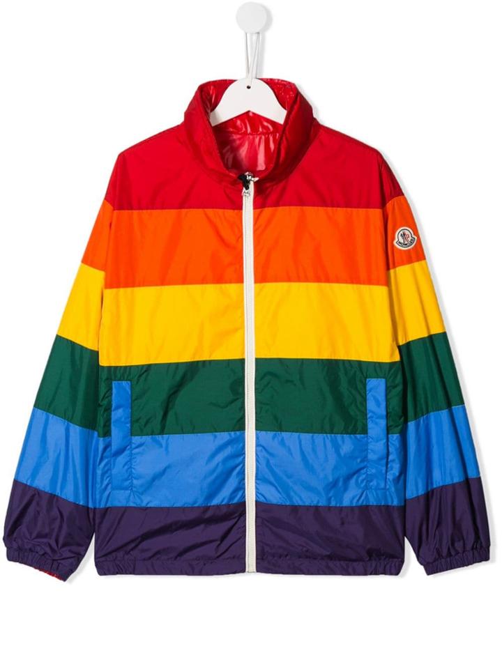Moncler Kids Teen Rainbow Rainjacket - Red