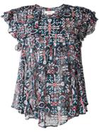 Isabel Marant Étoile Edison Print Chiffon Blouse - Black