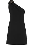 Miu Miu One-shoulder Bow Detail Mini Dress - Black