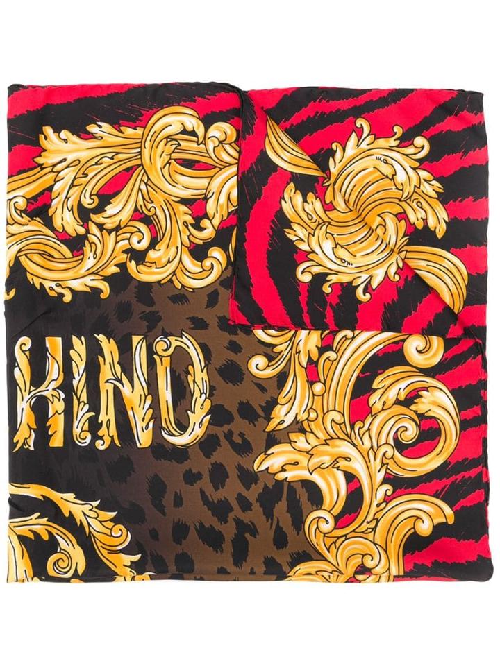 Moschino Logo Baroque Print Scarf - Black