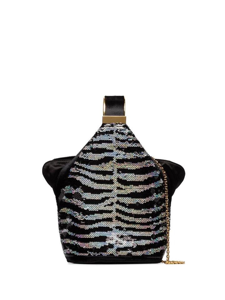Bienen Davis Zebra Sequin Bucket Bag - Black