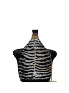 Bienen Davis Zebra Sequin Bucket Bag - Black