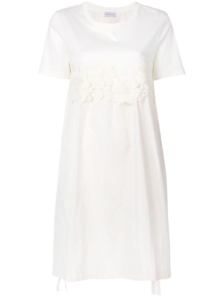 Moncler Floral Pattern Flared Dress - White