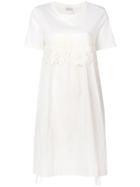 Moncler Floral Pattern Flared Dress - White