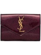 Saint Laurent Glitter Envelope Wallet - Pink