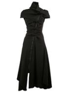 Aganovich Flared Knot Dress, Women's, Size: 38, Black, Polyamide/cashmere/wool