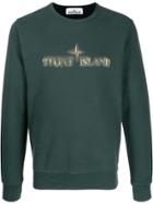 Stone Island Faded Logo Crew-neck Sweatshirt - Green