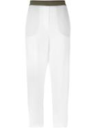 8pm Side Stripe Trousers, Women's, Size: L, White, Viscose/acetate/cotton