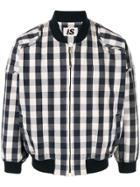 Issey Miyake Pre-owned 1980's Sports Line Logo Checked Bomber - White