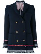 Thom Browne - Double Breasted Blazer - Women - Silk/cotton - 38, Blue, Silk/cotton