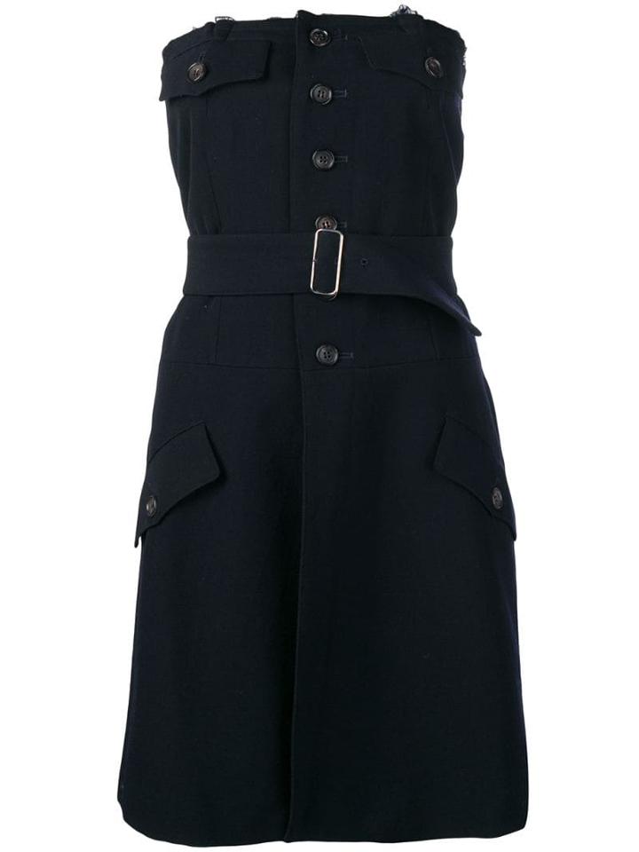 Comme Des Garçons Pre-owned 1994's Belted Strapless Dress - Blue