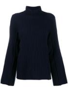 Maison Margiela Ribbed High Neck Jumper - Blue