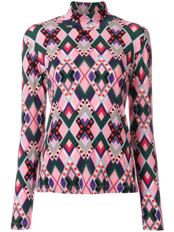 Vivetta Geometric Turtle Neck Top - Multicolour