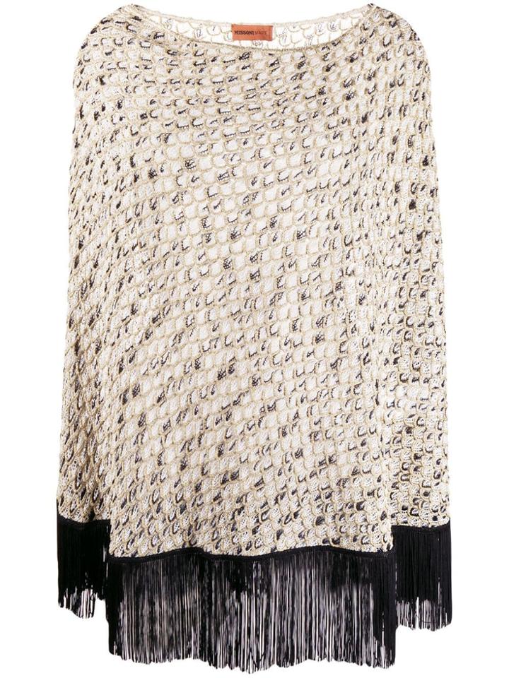 Missoni Mare Scale Knit Poncho - Gold