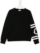 Moncler Kids Teen Logo Sleeve Sweater - Black