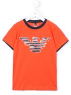 Armani Junior Logo Print T-shirt, Boy's, Size: 10 Yrs, Yellow/orange