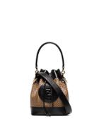 Fendi Mon Tresor Mesh And Leather Bucket Bag - Brown